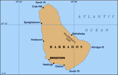 Map Barbados