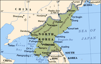 Map Korea, North
