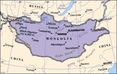 Map Mongolia