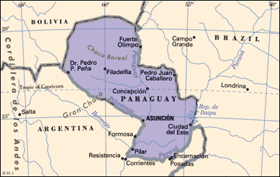 Map Paraguay