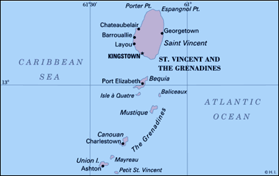 Map Saint Vincent Grenadines