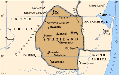 Map Swaziland 