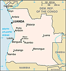 Map of Angola 