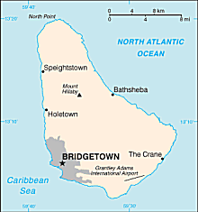 Map of Barbados 