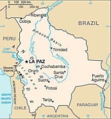Map of Bolivia 