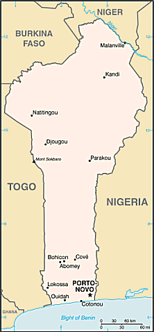 Map of Benin 