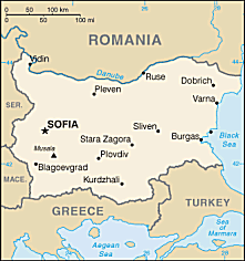 Map of Bulgaria 