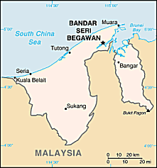 Map of Brunei 