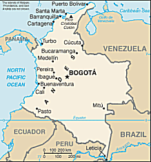 Map of Colombia 