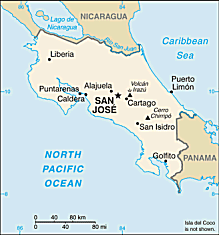 Map of Costa Rica 