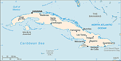 Map of Cuba 