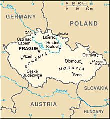 Map of Czech Republic 