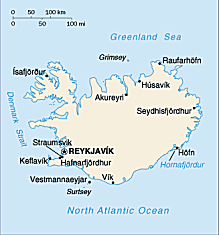 Map of Iceland 
