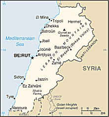 Map of Lebanon 
