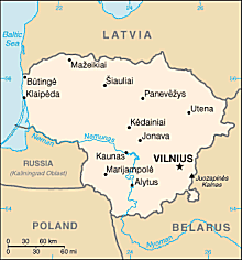 Map of Lithuania 