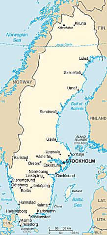 Map of Sweden 