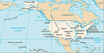 Map of United States of America