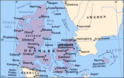 Map Denmark 
